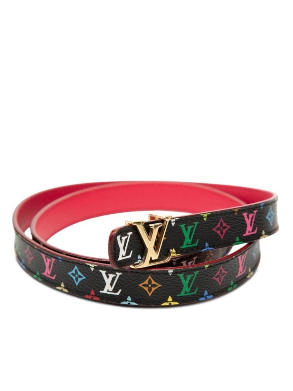 Louis Vuitton Monogram Multicolor Ceinture Initial Belt 90 36 Black - Picture 4 of 8